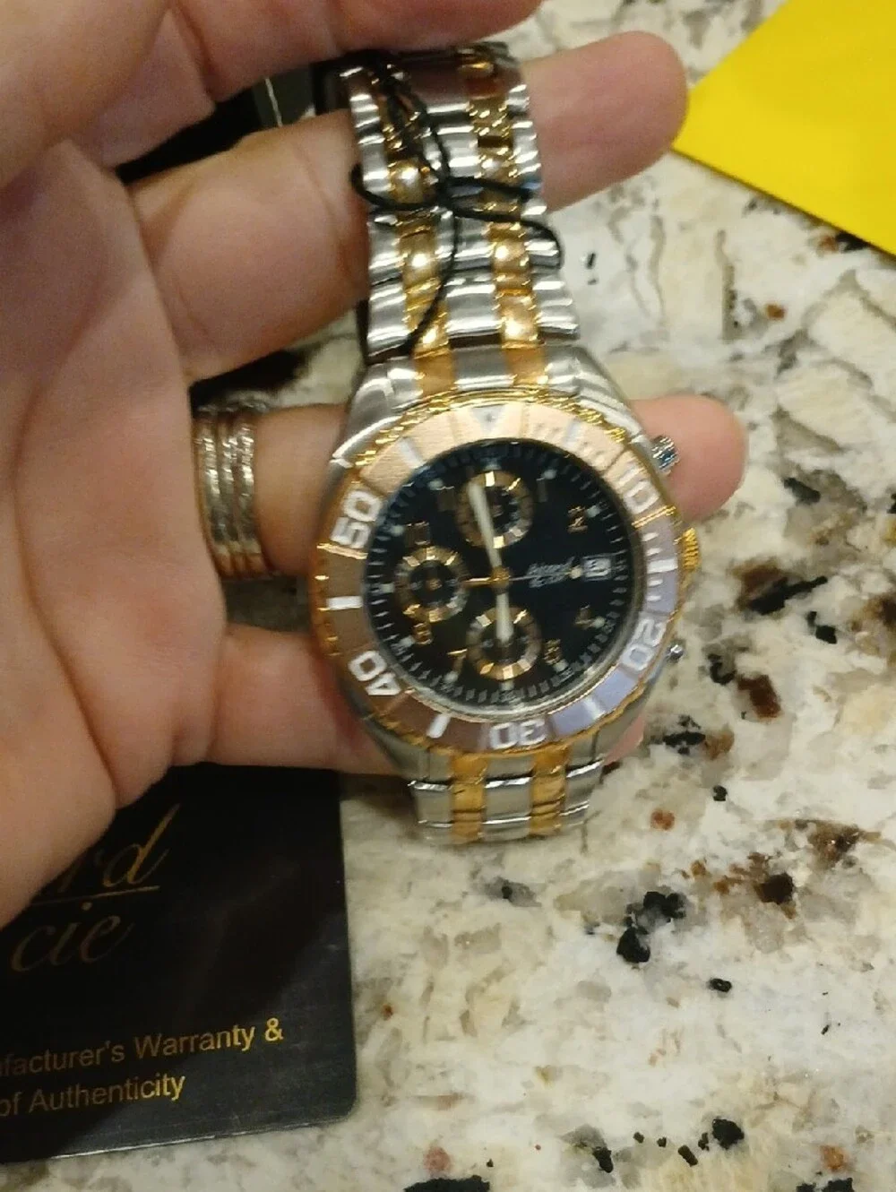 Men's Two-Tone Gold and Silver Chronograph Watch